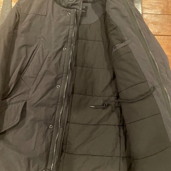 Men's All Saints Black Parka Jacket - Picture 6 of 7